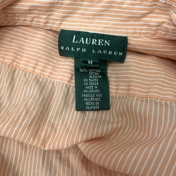 Ralph Lauren Peach Sleeveless Button-Down Shirt - Picture 7 of 7